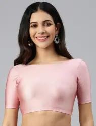 Womens Solid Coloured Stretchable Shimmer Blouse