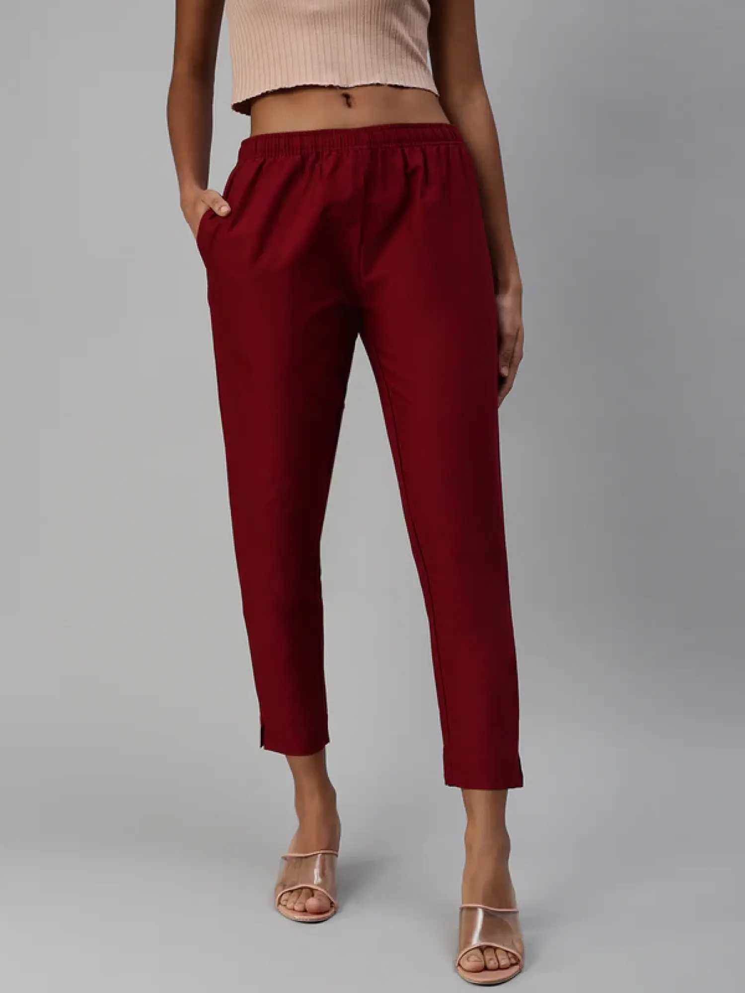 Womens Solid Coloured Cotton Kurti Pant