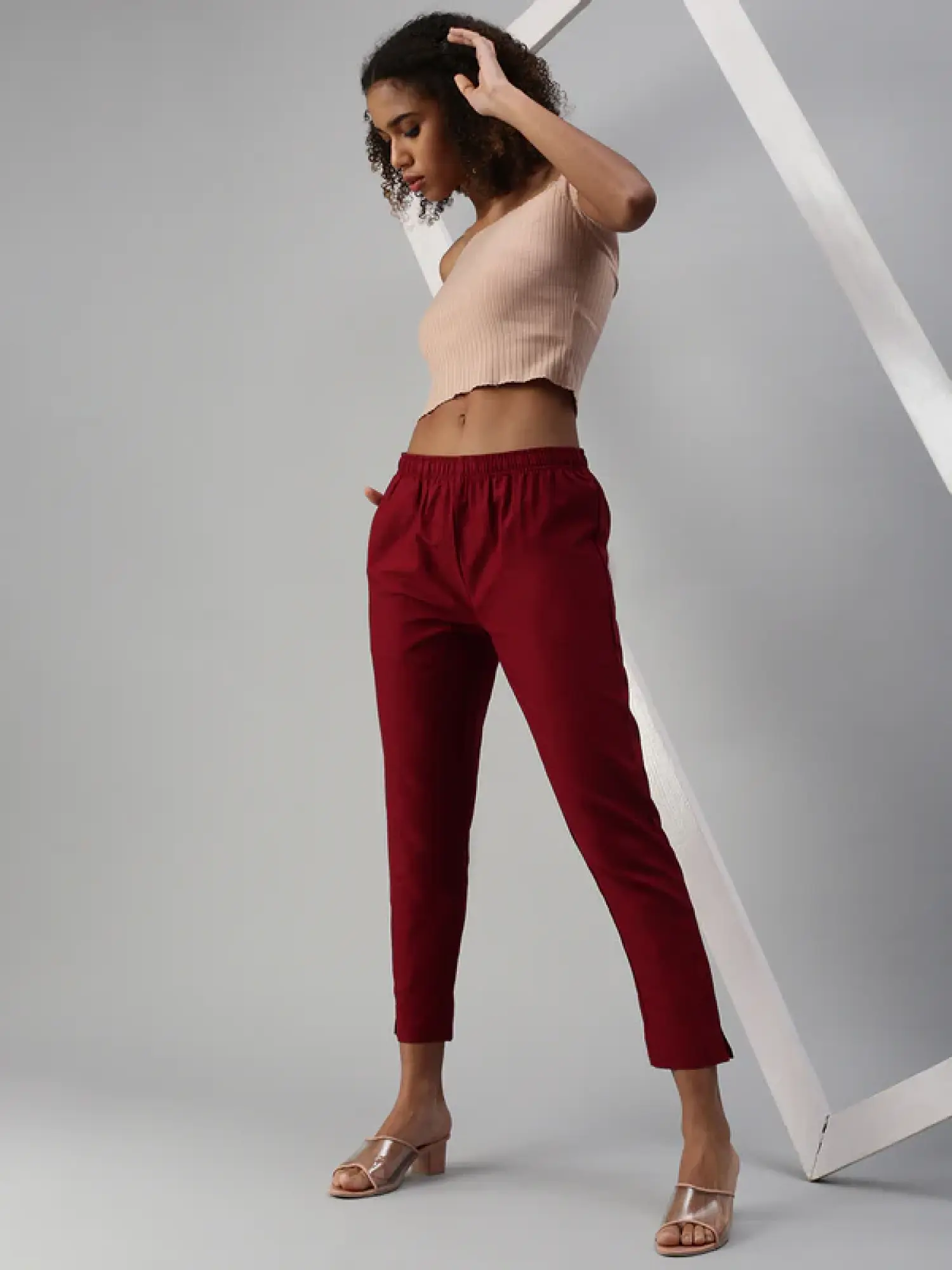 Womens Solid Coloured Cotton Kurti Pant