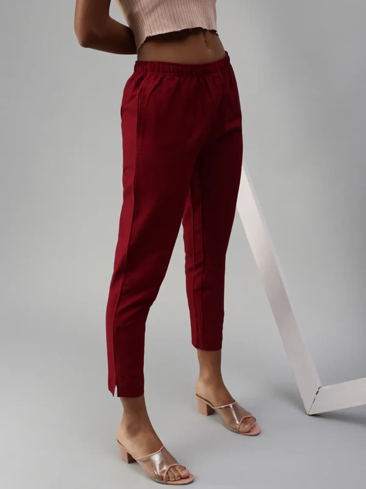 Womens Solid Coloured Cotton Kurti Pant