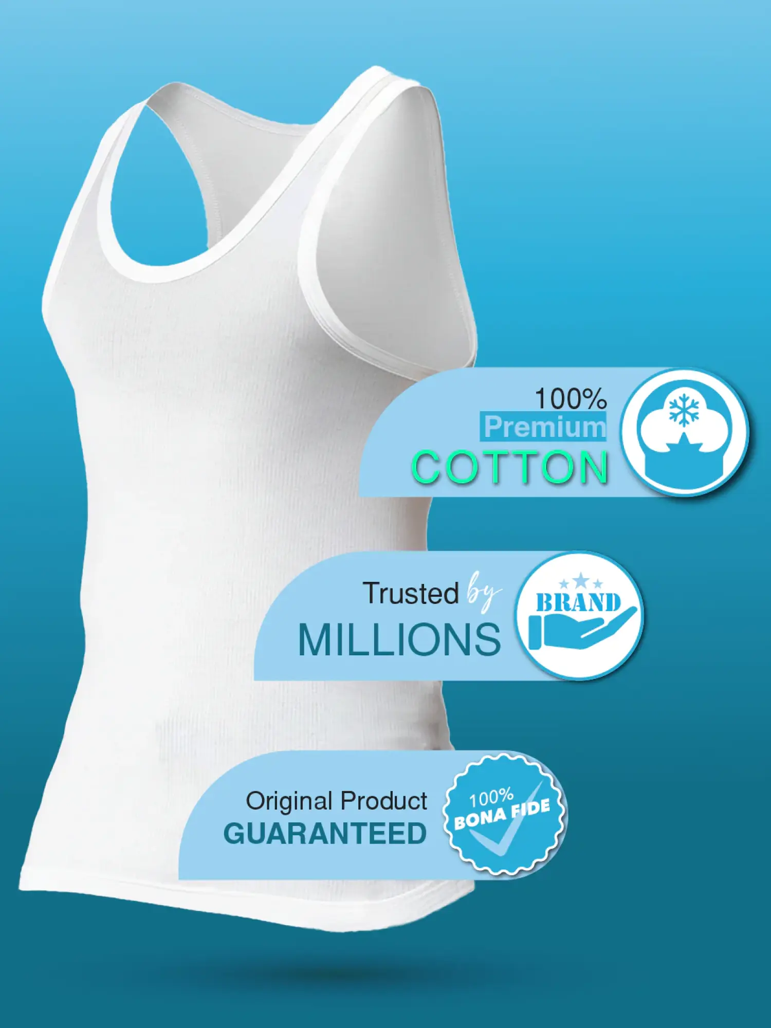 Men's Vests Combed Cotton Seamless Fit Classic Cut For Perfect Comfort | MB001