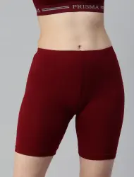 Womens Solid Coloured Cotton Yoga Shorts