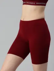 Womens Solid Coloured Cotton Yoga Shorts