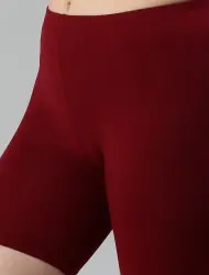 Womens Solid Coloured Cotton Yoga Shorts